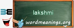 WordMeaning blackboard for lakshmi